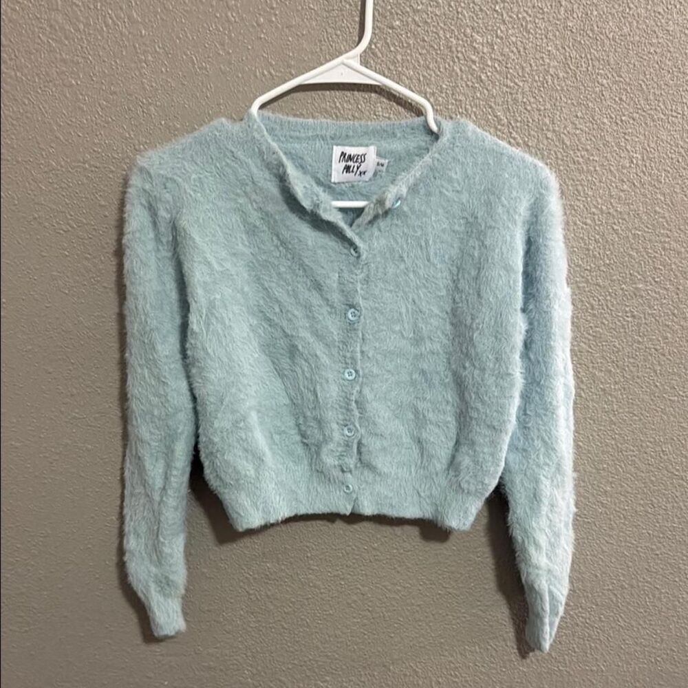 Princess Polly Blue Sweater Cardigan Size S/M